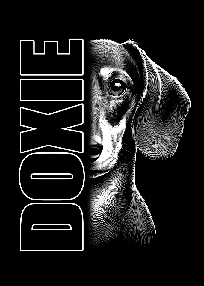 Doxie Dachshund Minimalist Portrait
