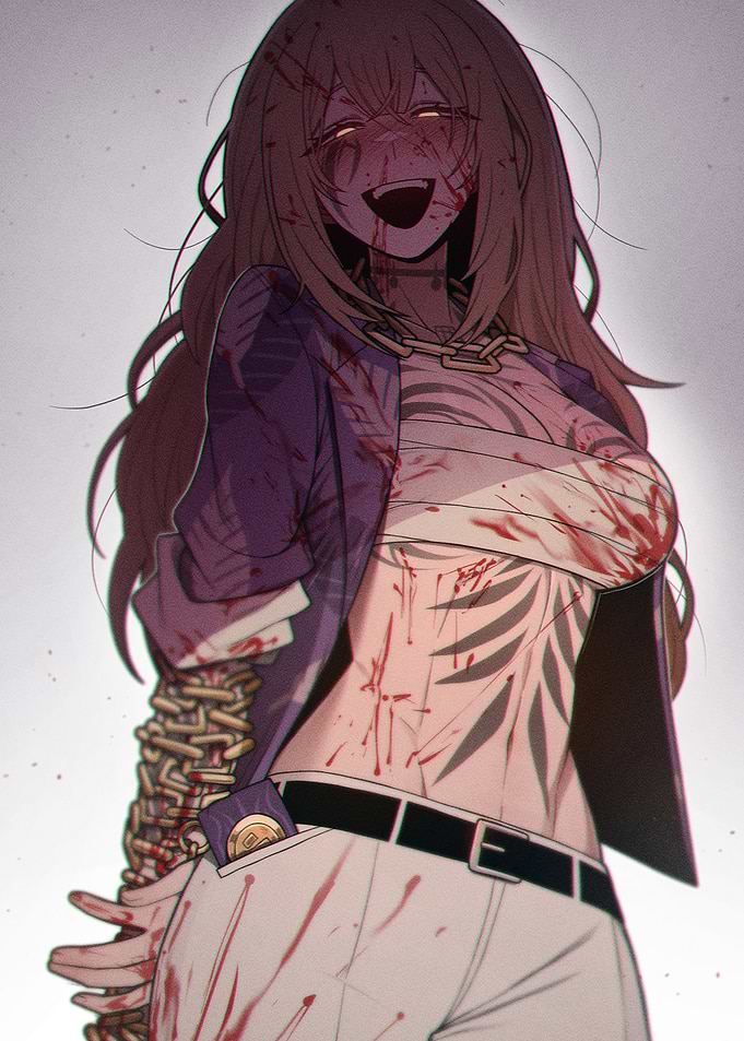 Bloody Anime Girl with Chains