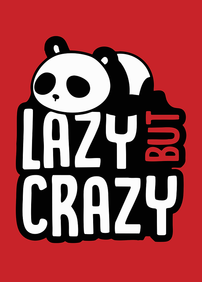 Lazy But Crazy Panda Illustration