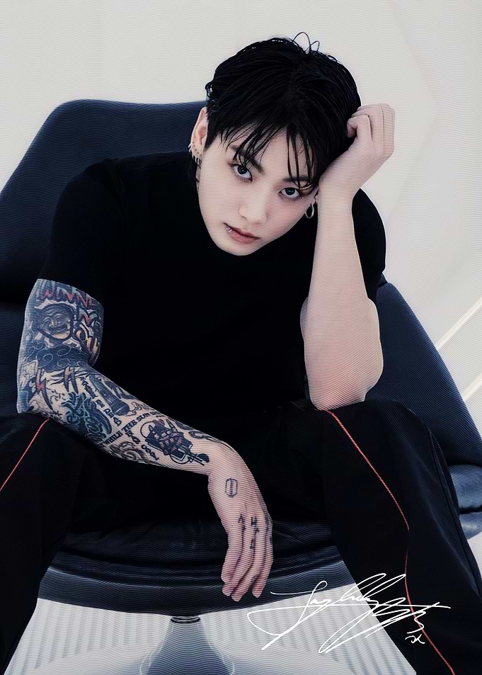 Jungkook BTS Portrait with Tattoos