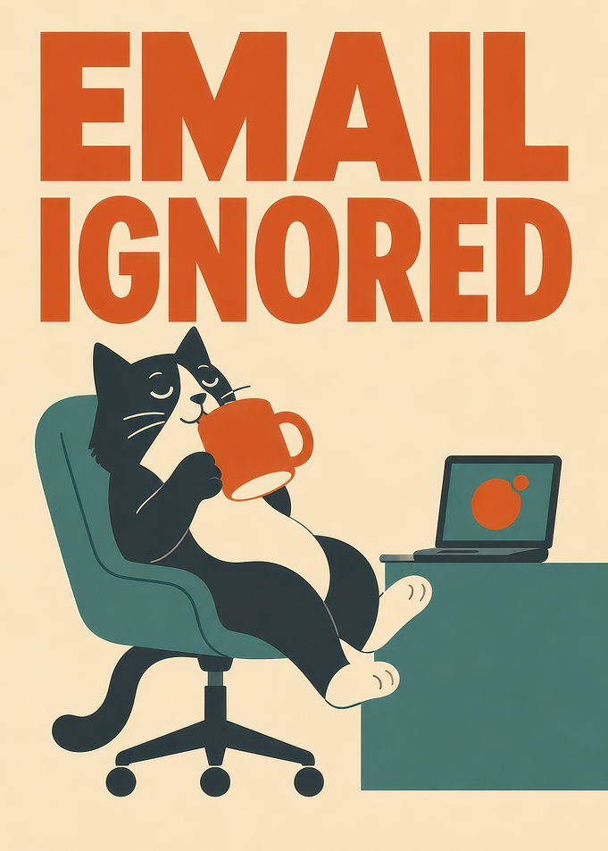 Email Ignored Cat Office Poster