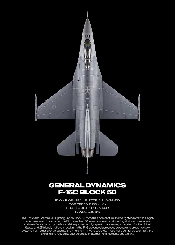 General Dynamics F-16C Block 50 Poster