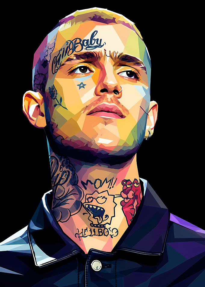 Lil Peep Low Poly Portrait