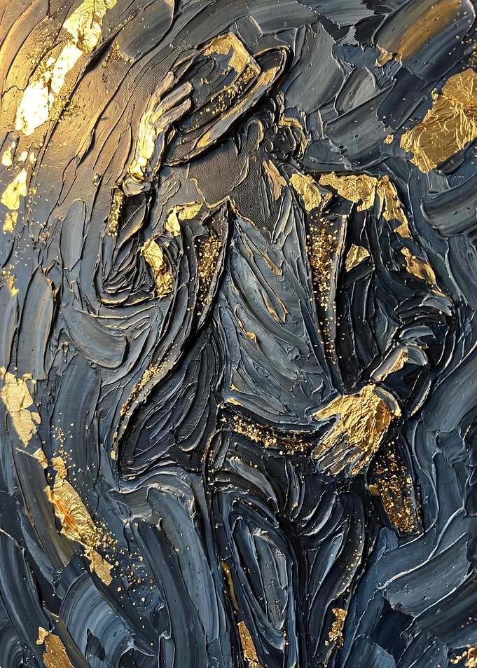 Michael Jackson Gold Leaf Oil Painting