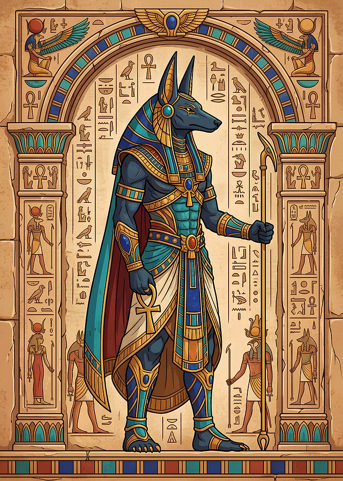 Anubis Egyptian God Wall Art