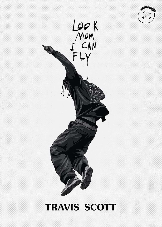 Travis Scott Look Mom I Can Fly Illustration