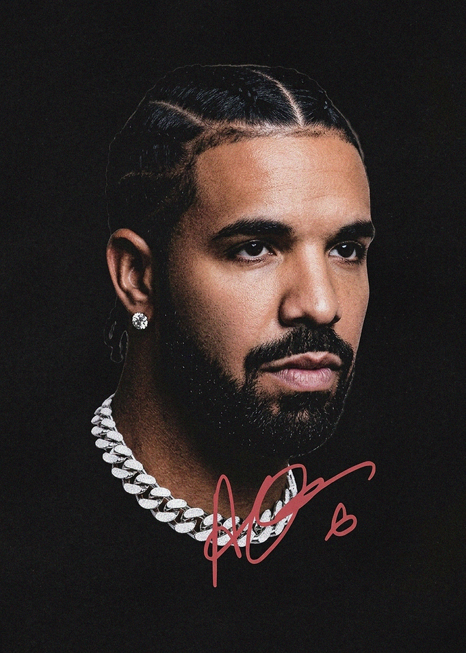 Drake Portrait with Signature