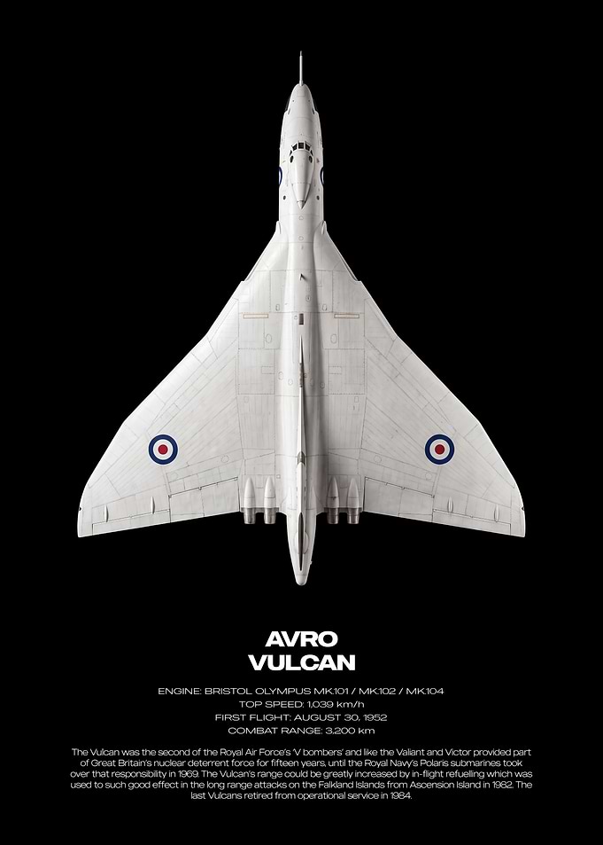 Avro Vulcan Bomber Technical Poster