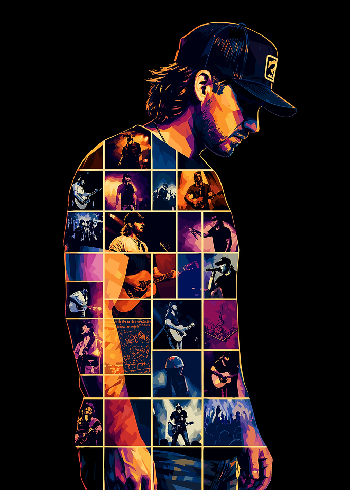 Morgan Wallen Collage Silhouette Art