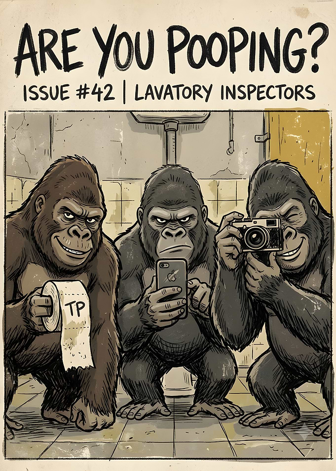 Are You Pooping? Gorilla Comic Poster