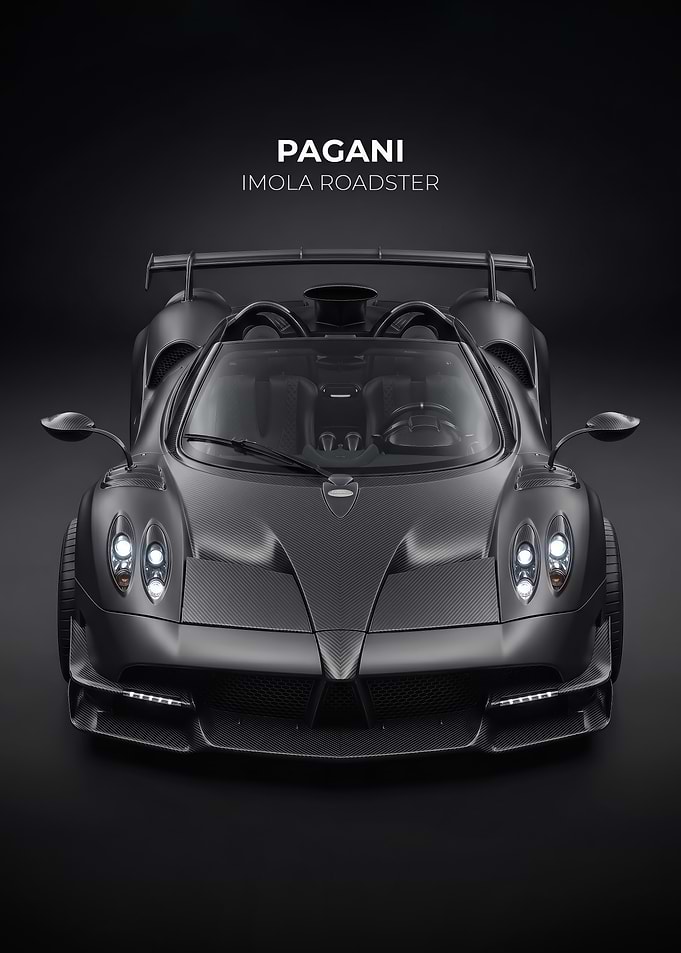 matte black Pagani Imola Roadster Front View