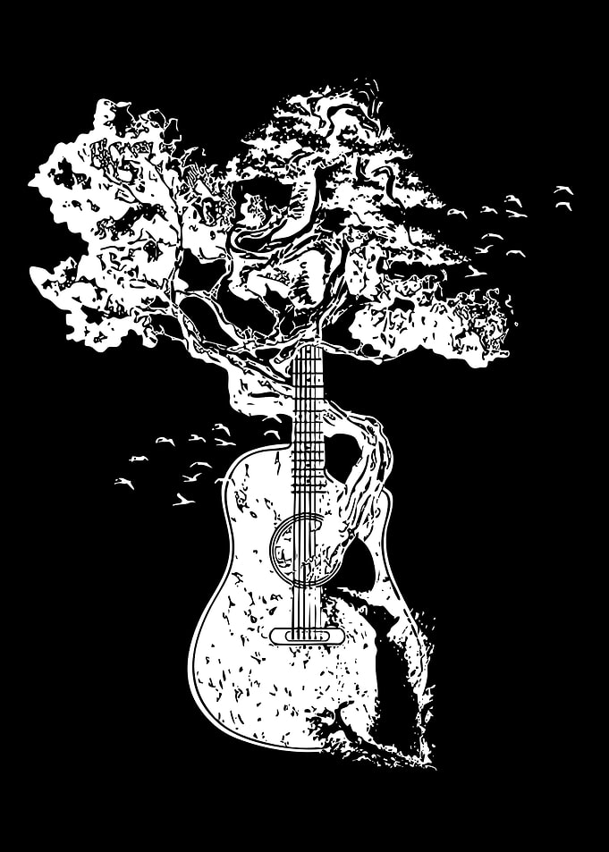 Guitar Tree Nature Fusion Art