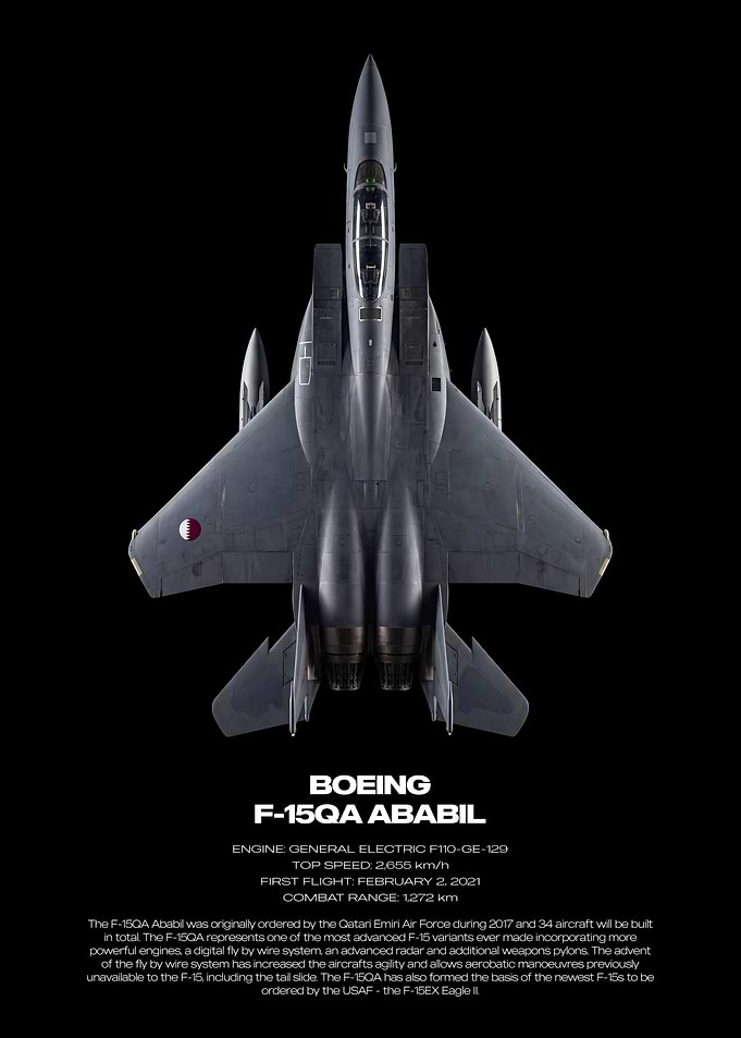 Boeing F-15QA Ababil Fighter Jet Poster