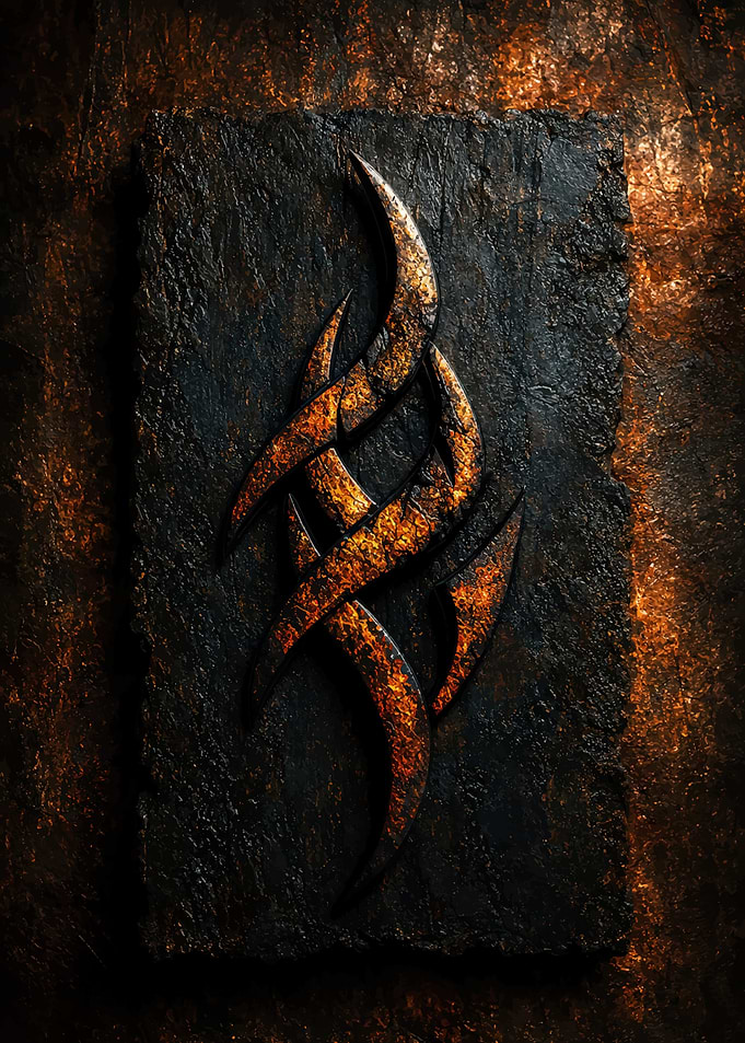 Distressed Metal Tribal Symbol Plaque