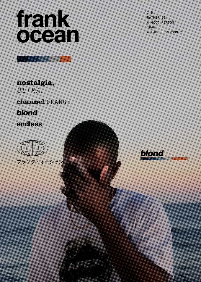 Frank Ocean Minimalist Music Poster