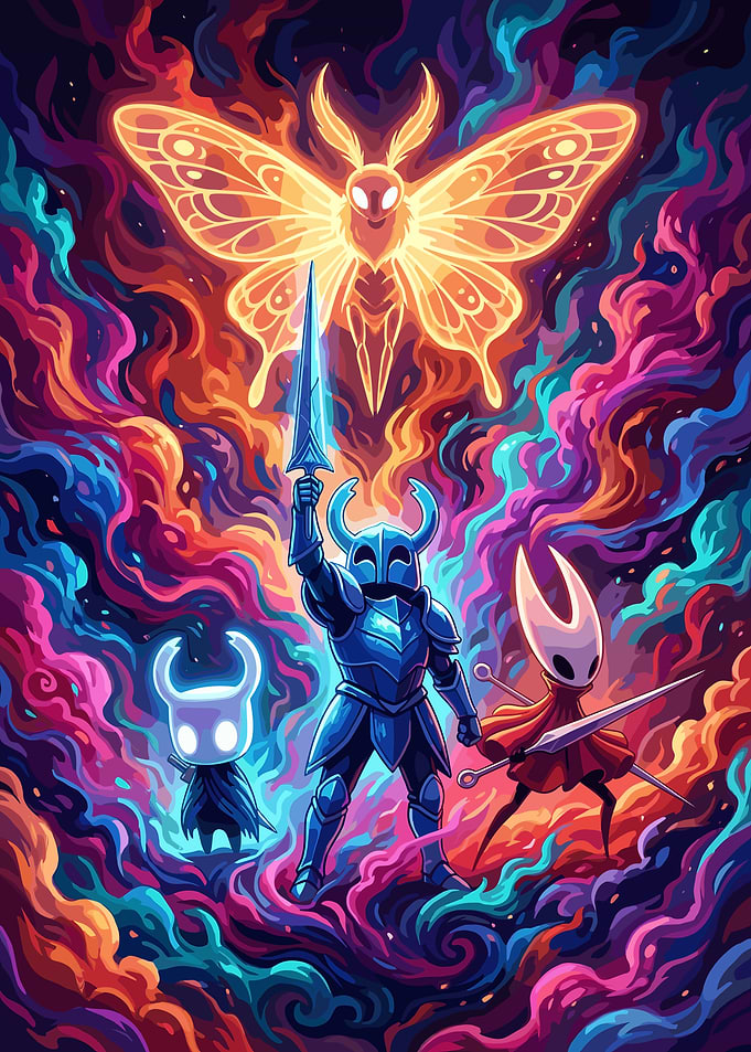 Hollow Knight Trio Fantasy Illustration