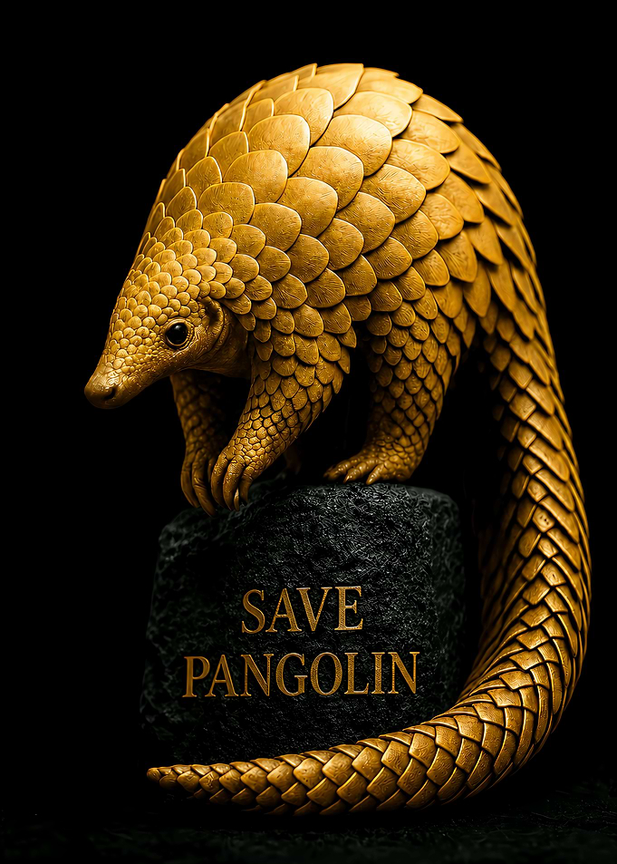Golden Pangolin Sculpture Save Pangolin