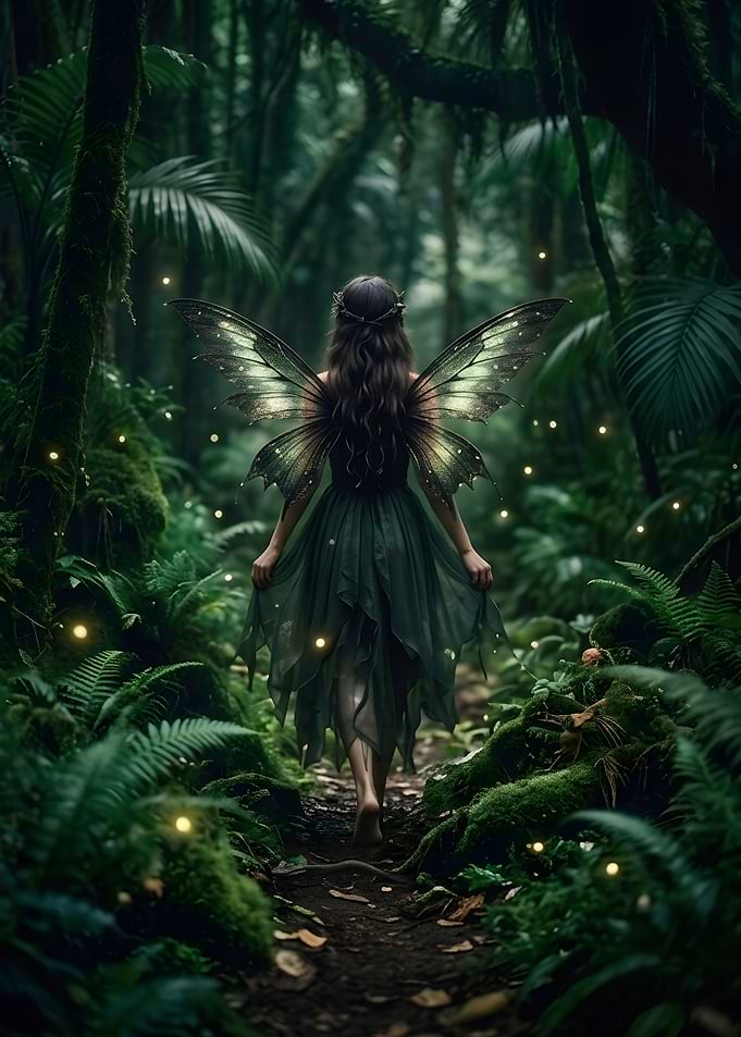 Forest Fairy – Whimsical Dark Fantasy Art