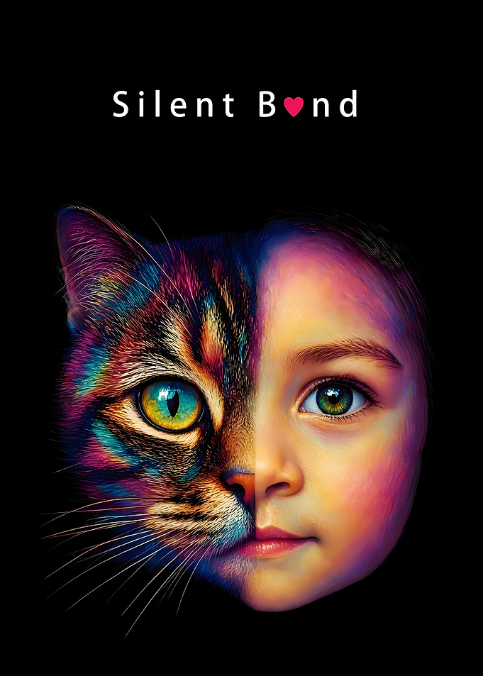 Silent Bond Cat and Child Portrait