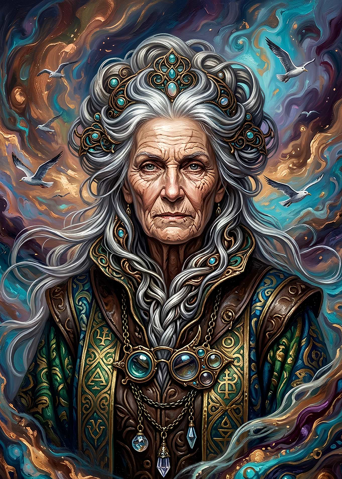 Wise Elder Sorceress Portrait