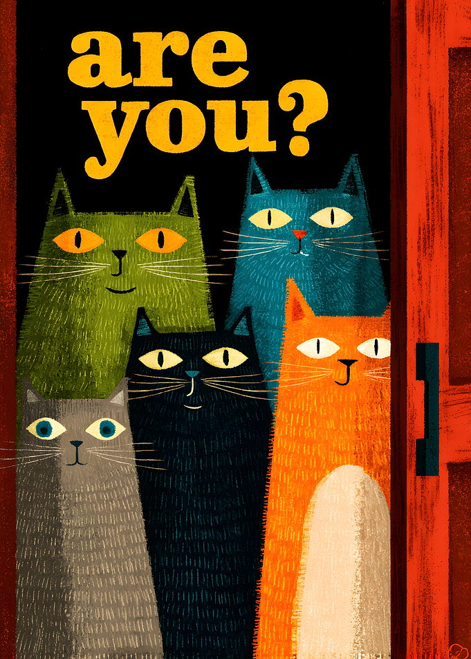 Five Cats Asking Are You