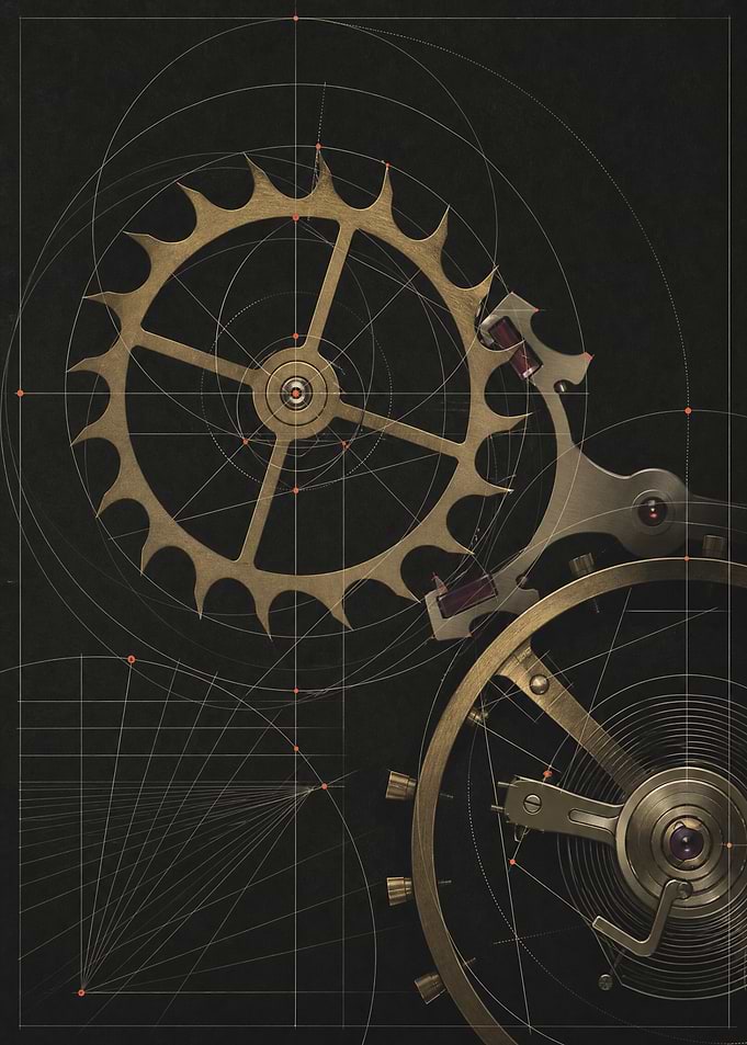 Intricate Watch Movement Blueprint