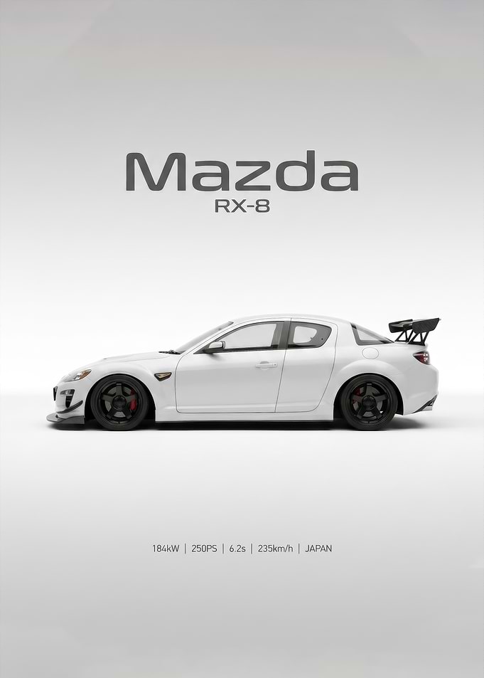 Minimalist Mazda RX-8 Sports Car Poster