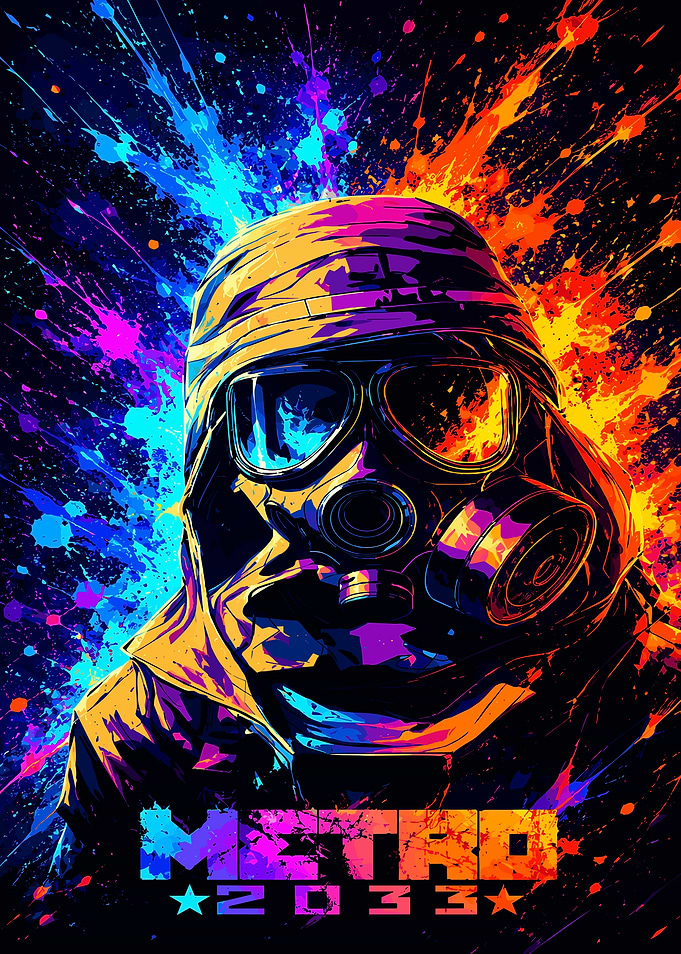 Metro 2033 Colorful Gas Mask Poster