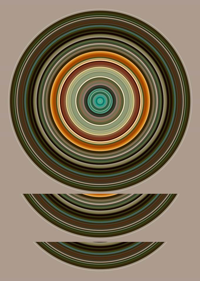 Abstract Concentric Circles Art