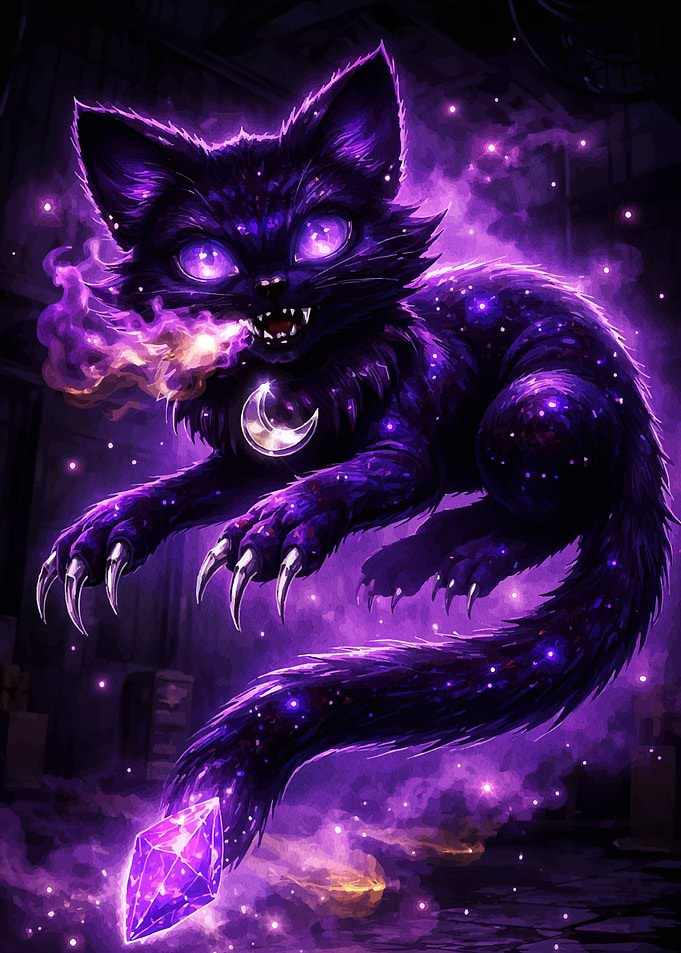 Cosmic Purple Galaxy Cat