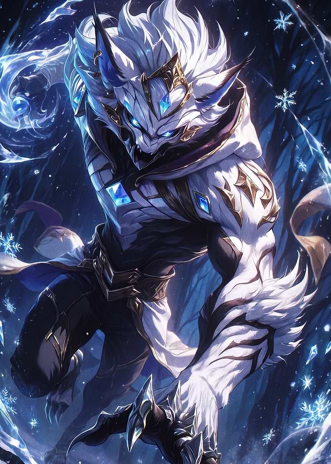 Frost Wolf Warrior Fantasy Illustration