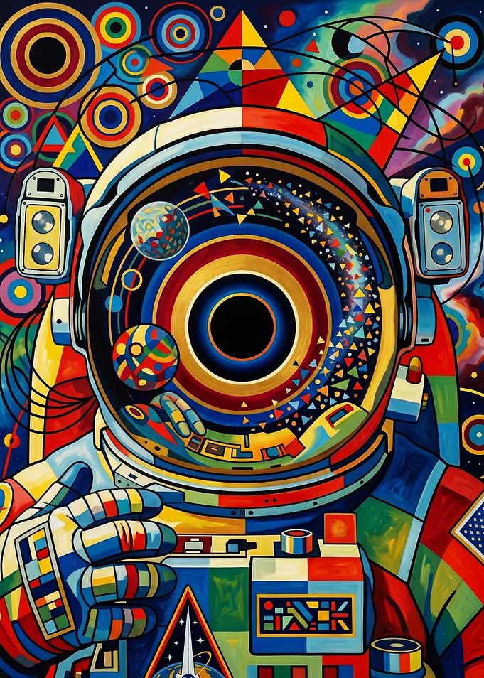 Colorful Abstract Astronaut Space Art