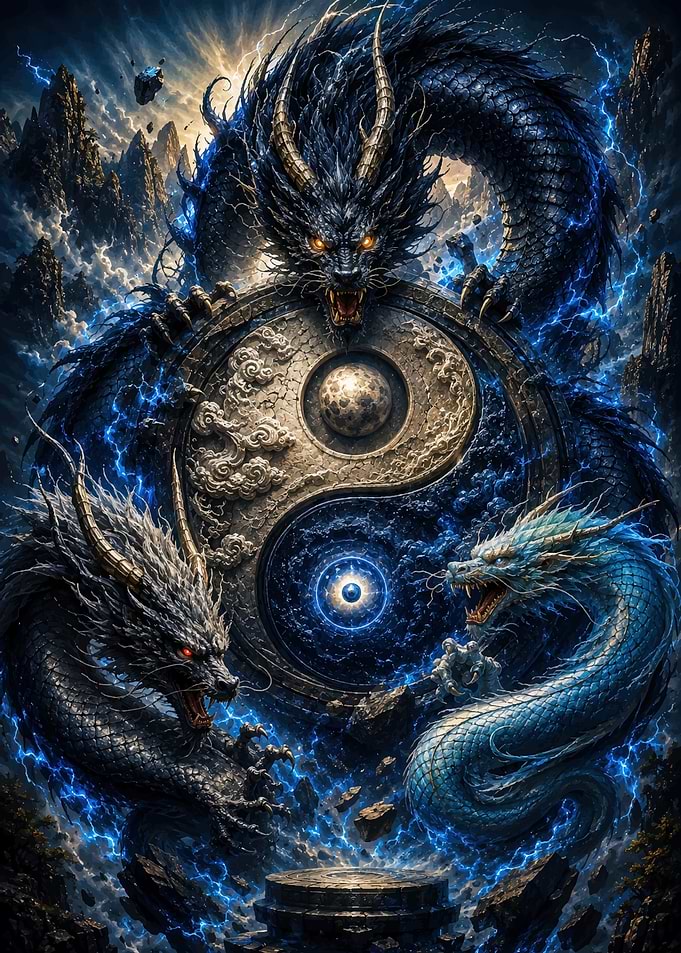 Yin Yang Dragon Elemental Battle