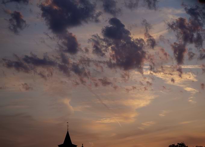 Sunset Sky Over Church Spire