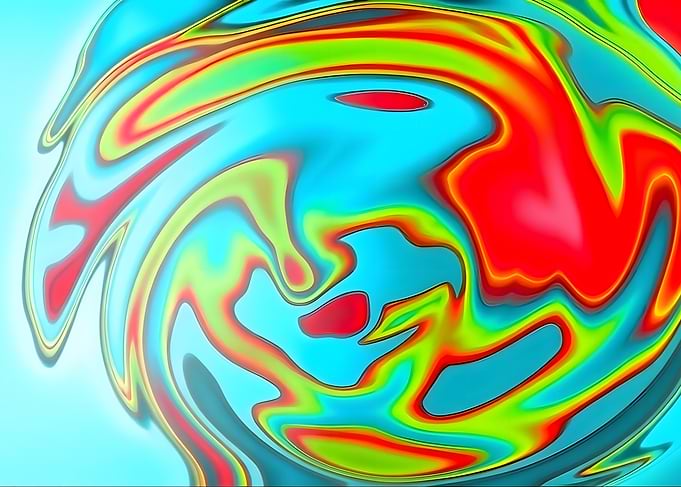Vibrant Swirling Abstract Liquid Colors