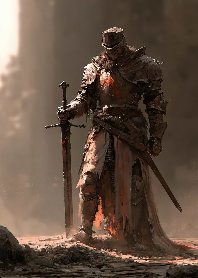Dark Fantasy Knight with Sword