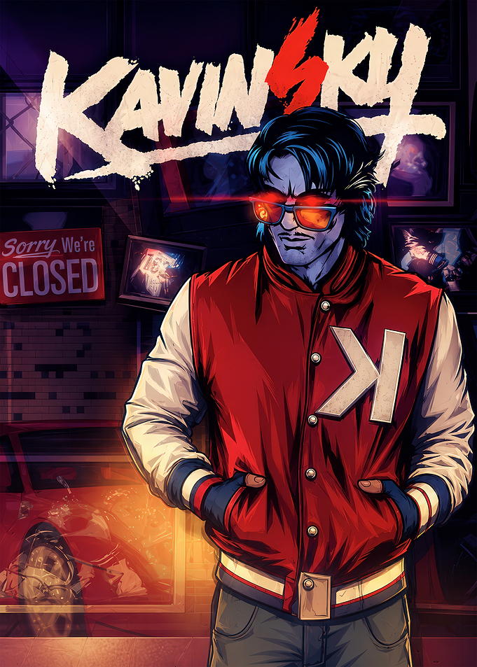 Kavinsky Varsity Jacket Character Illustration