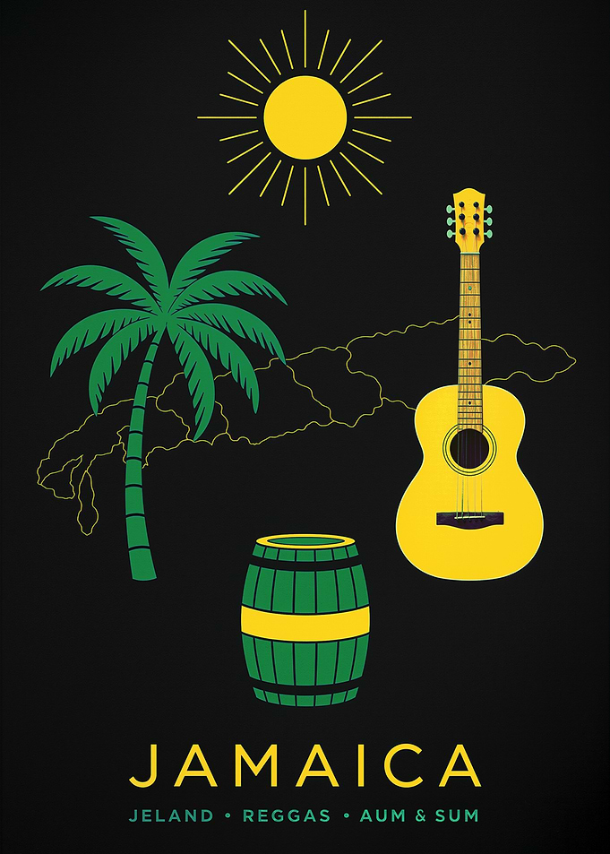 Jamaica Travel Poster with Icons