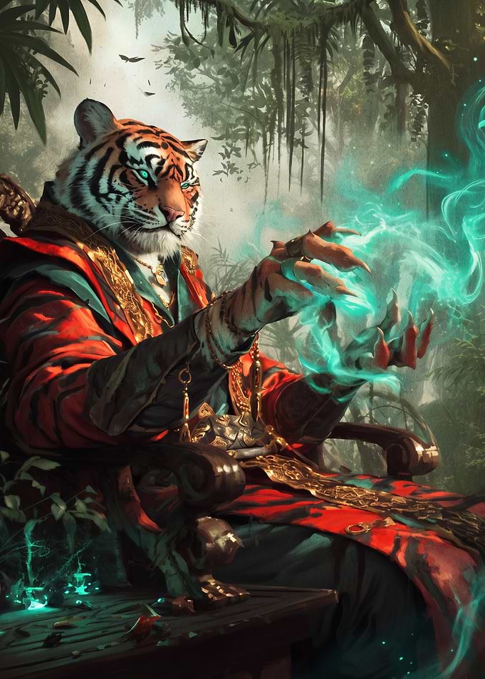 Mystical Tiger Sorcerer in Jungle