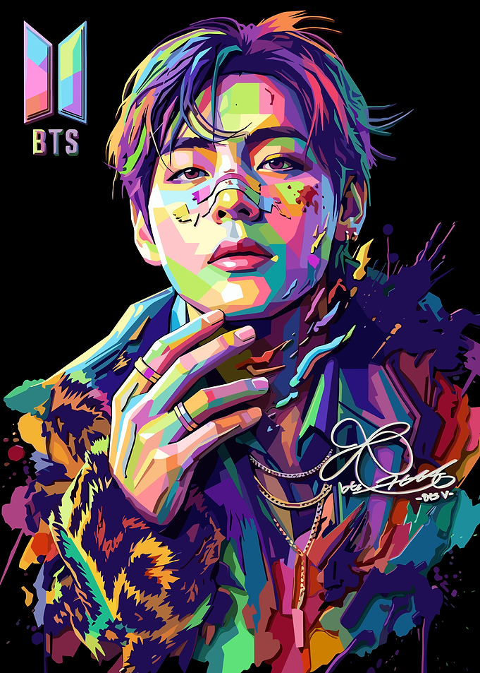 V from BTS Pop Art Portrait