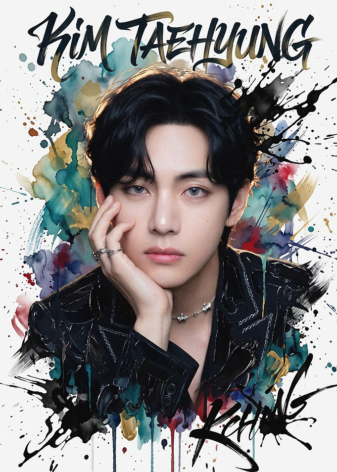 Kim Taehyung Artistic Portrait Poster