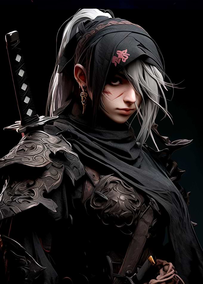 Female Samurai Warrior Portrait