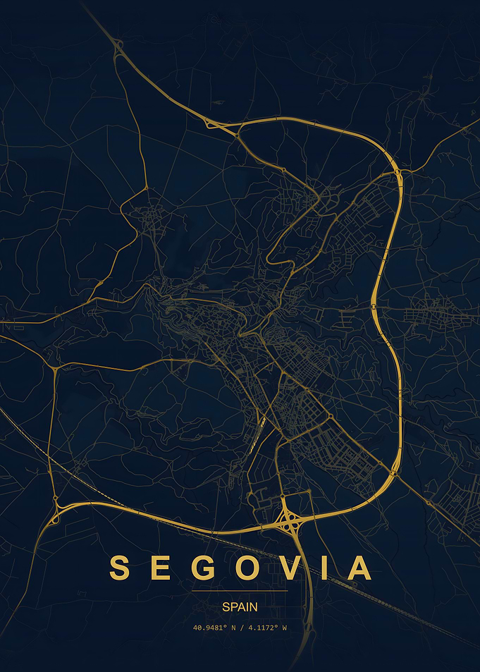 Segovia Spain Minimalist City Map