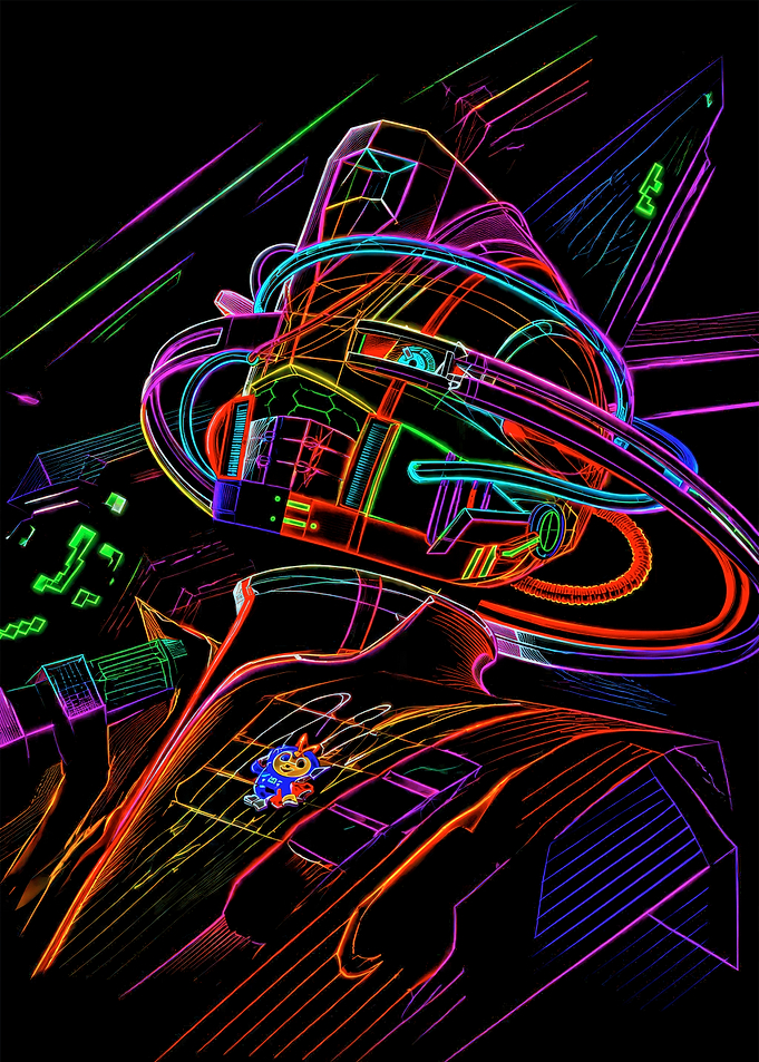 Neon Cyberpunk Robot Portrait