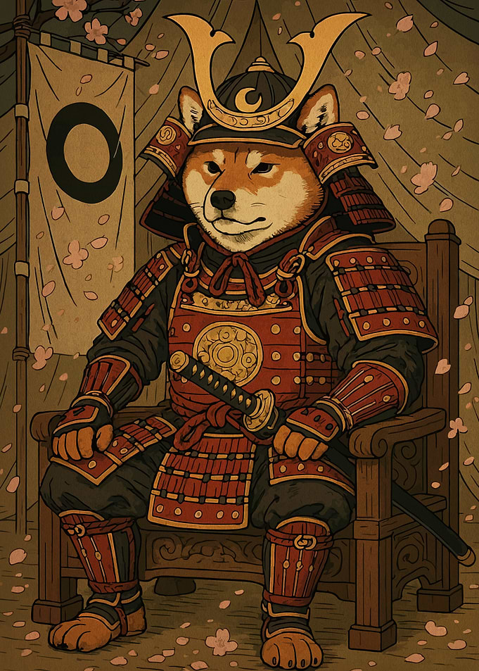Shiba Inu Samurai Warrior Portrait