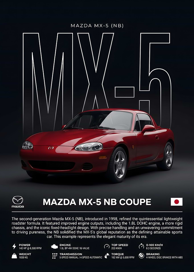 Mazda MX-5 NB Coupe Poster