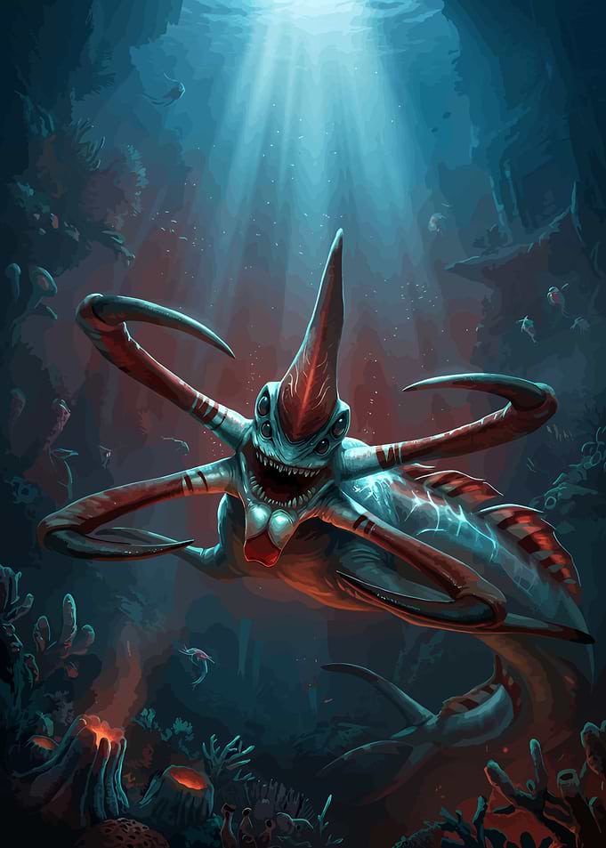 Subnautica Reaper Leviathan Underwater Encounter