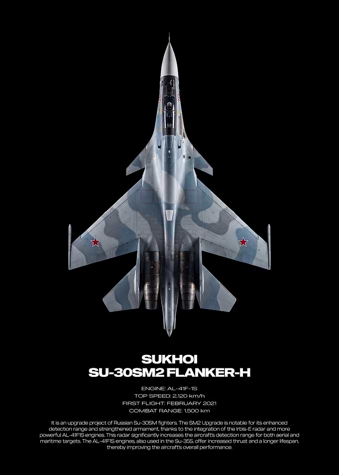 Sukhoi Su-30SM2 Flanker-H Technical Poster