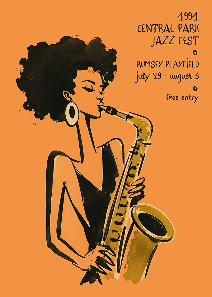 1991 Central Park Jazz Fest Poster