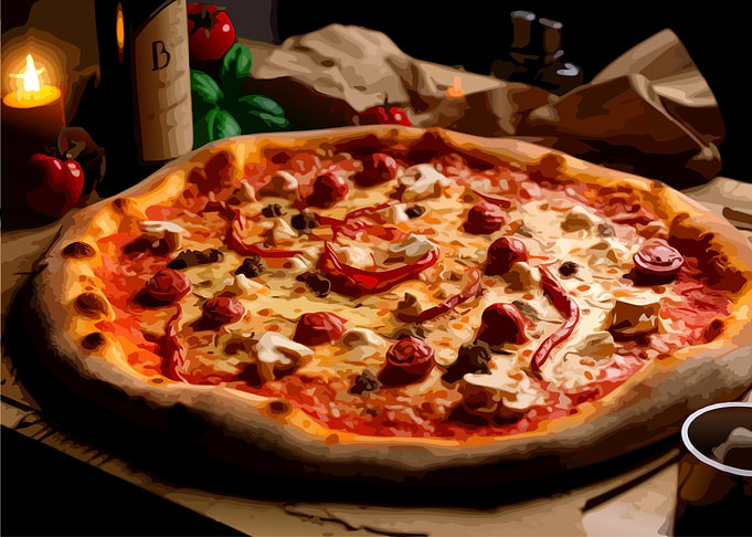 Delicious Gourmet Pizza Dinner